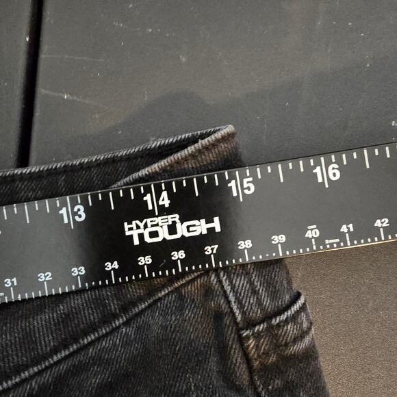 Zara Women's Distressed Raw Hem Cropped Bootcut Mid Rise Jeans Black Size 6 - Picture 11 of 12